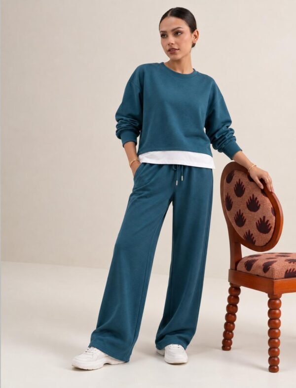 Teal Blue Knit Co-ord Set